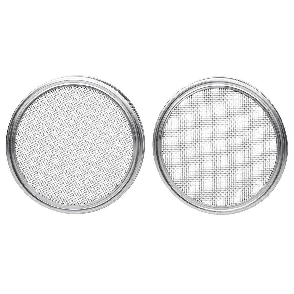 BMBY-Stainless Steel Sprouting Lids for Wide Mouth Mason Jars - Strainer Lid for Canning Jars and Seed Sprouting Screen