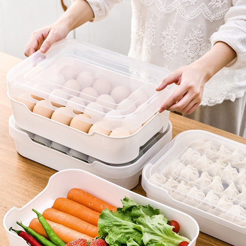 Breathable Egg Box Dumpling Box Refrigerator Finishing Fresh-keeping Box Frozen Dumpling Multilayer Egg Storage Box Drawer Type