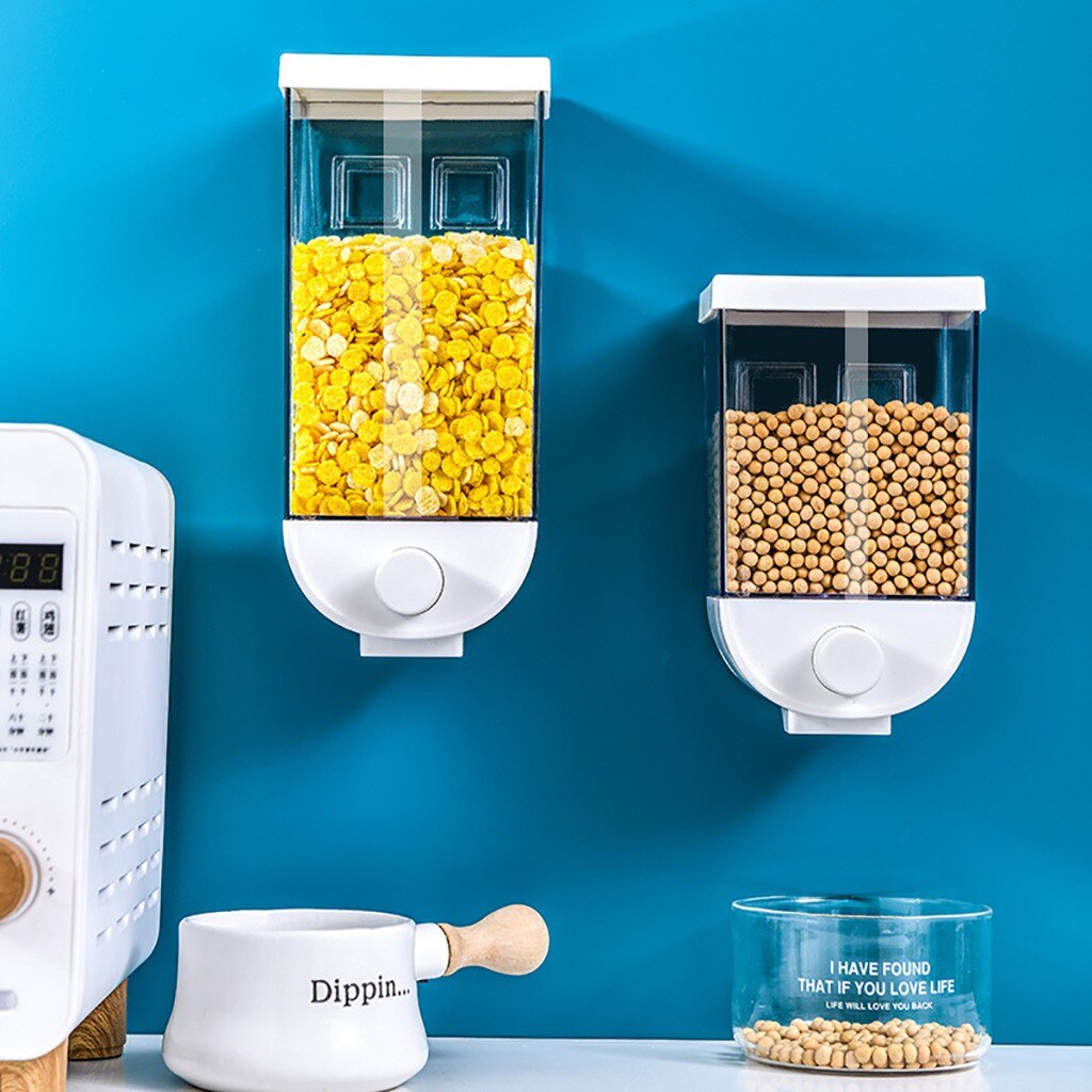 Food cereal Storage Box Easy Press Container Cereal Dispenser Oatmeal Wall Mounted Storage Box Food Storage Container Home Tool