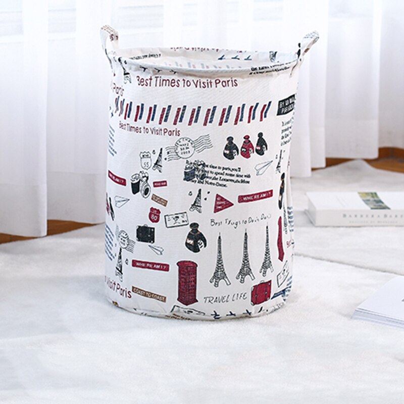 Home Portable Small Household Fabric Laundry Clothes Basket Folding Toy Clothes Put Dirty Clothes Storage Bucket Laundry Basket