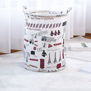 Home Portable Small Household Fabric Laundry Clothes Basket Folding Toy Clothes Put Dirty Clothes Storage Bucket Laundry Basket