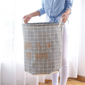 Home Portable Small Household Fabric Laundry Clothes Basket Folding Toy Clothes Put Dirty Clothes Storage Bucket Laundry Basket