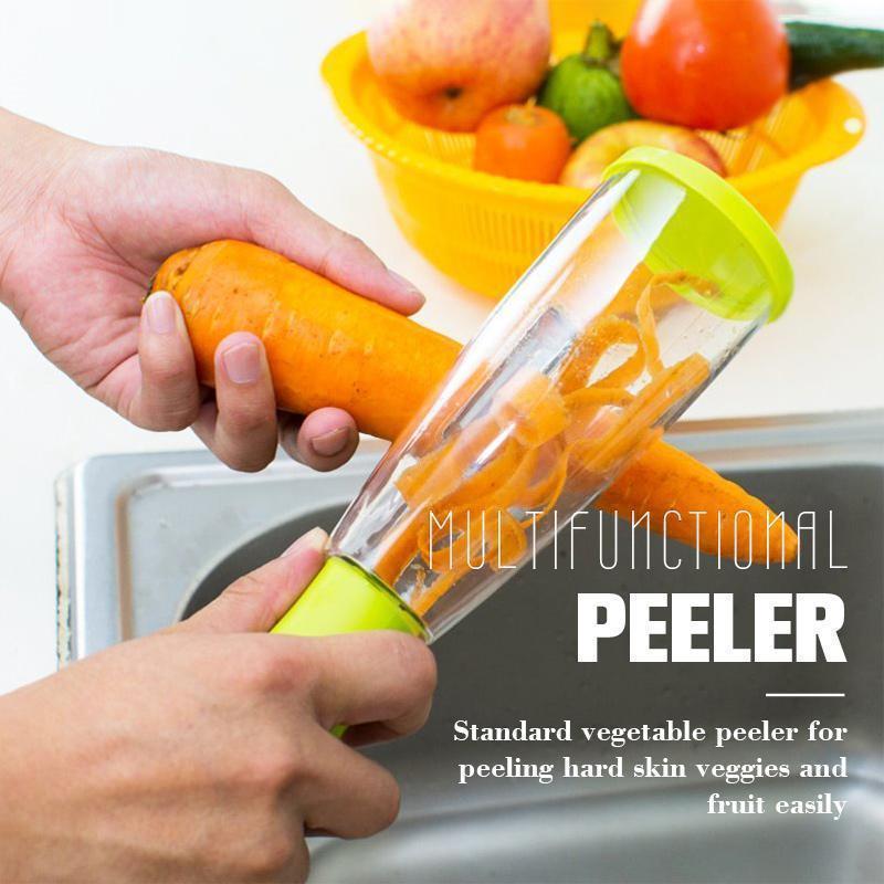 Kitchen Accessories Portable Storage Peeler with Trash Can Fruit and Vegetable Peeler Kitchen Stainless Steel Sharp Fruit Tools