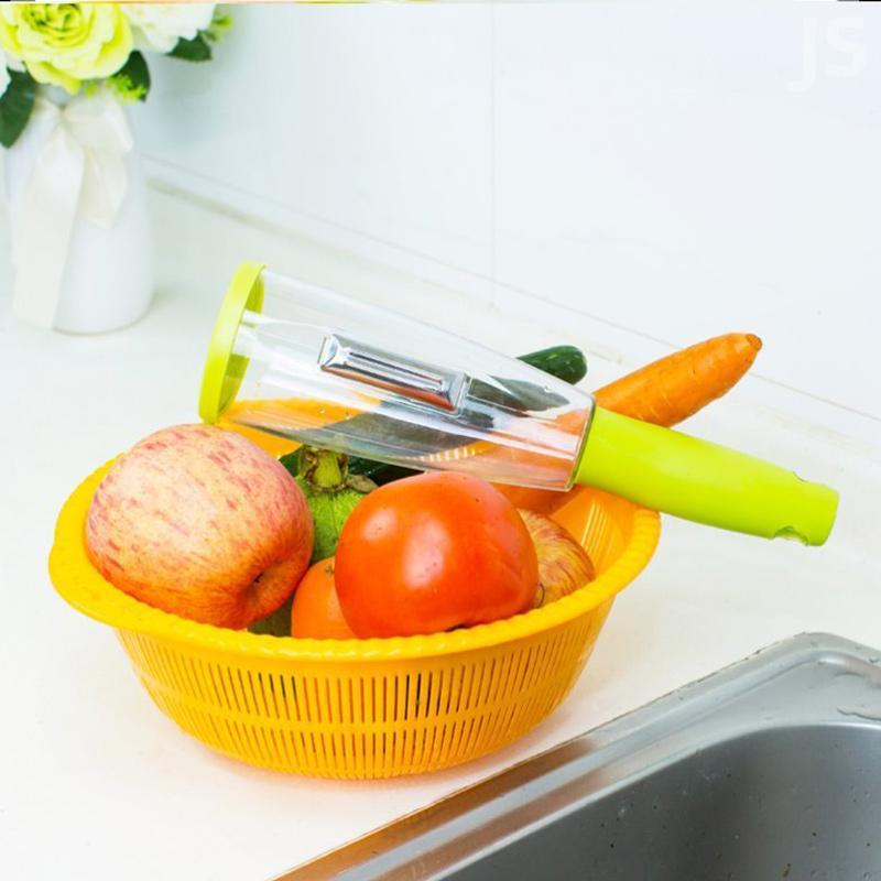 Kitchen Accessories Portable Storage Peeler with Trash Can Fruit and Vegetable Peeler Kitchen Stainless Steel Sharp Fruit Tools