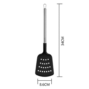 Kitchen Stainless Steel Handle Nylon Kitchenware Set Multi-function Spoon Spatula Rice Spoon Frying Shovel Powder Catch Colander