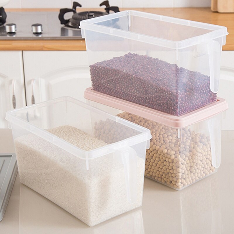 Kitchen Transparent Fresh cover PP Grains Beans Contain Sealed Home Organizer Food Container Refrigerator