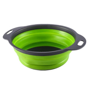 1 Piece Large Size Folding Drain Basket-Green Circle Drain Basket Telescopic Folding Brasket 1 Piece Rubber-Plastic Fruit