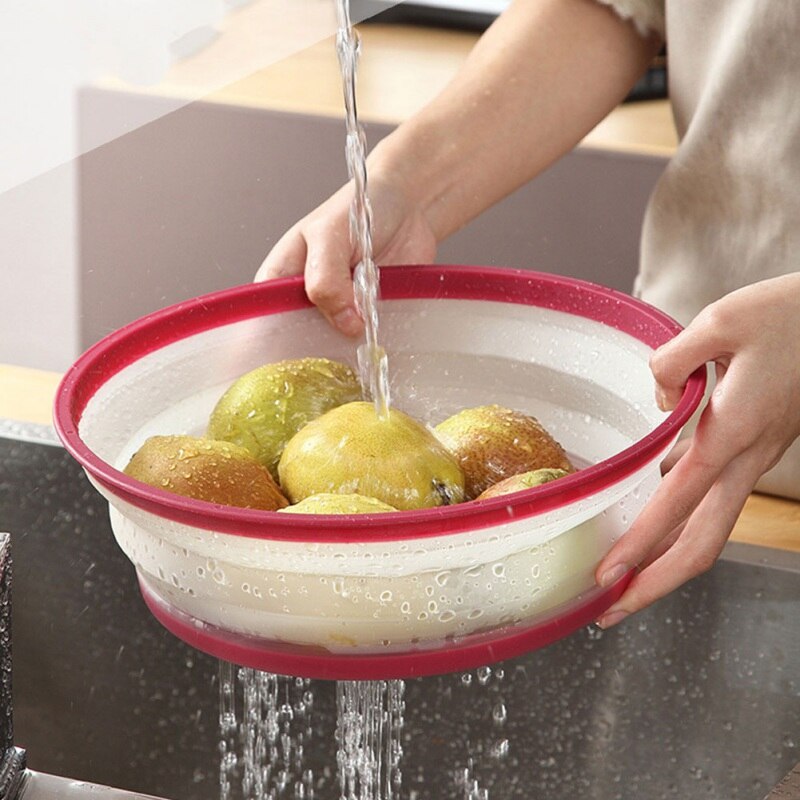 Plastic Microwave Cover Fruit Vegetables Colander Strainer Food Fresh Keeping Covers Folding Microwave Plate Lids Kitchen Tools