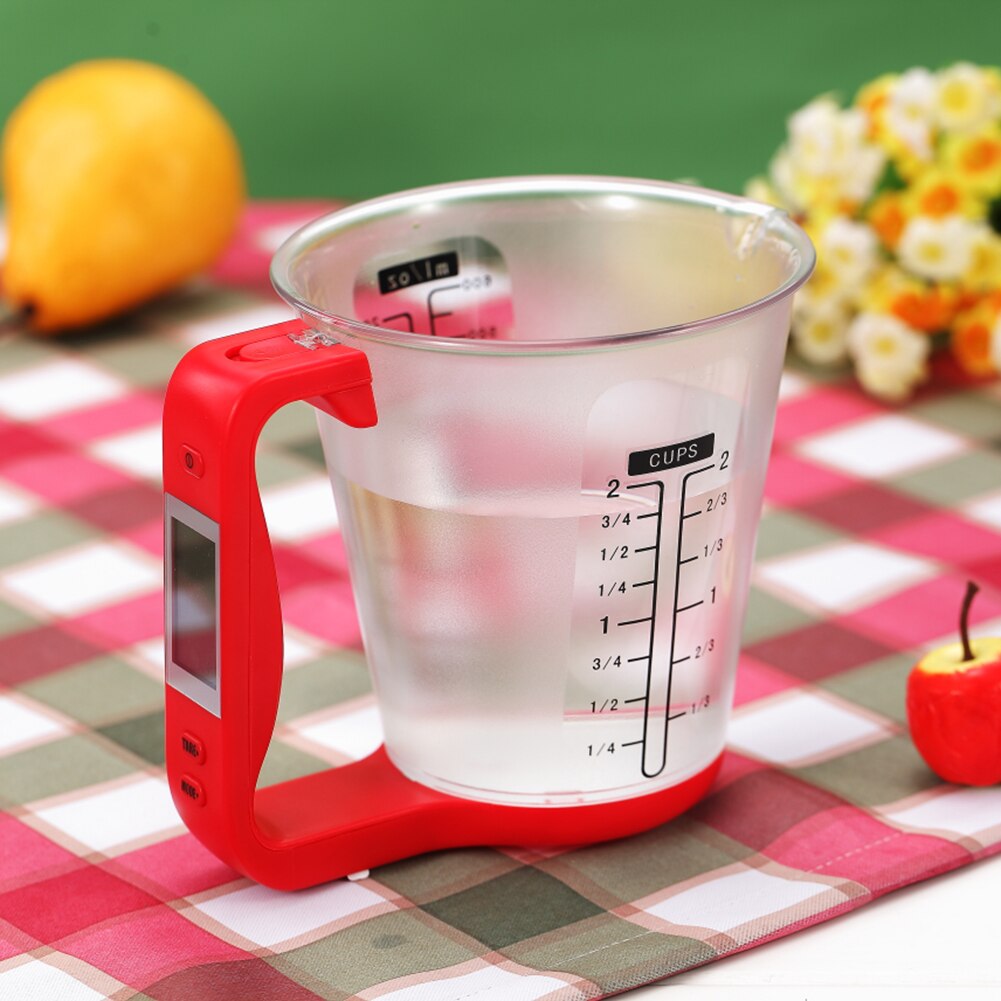 Portable Cup Electronic Measuring Cup Kitchen Scales Digital Beaker Host Weigh Temperature Measurement Cups With LCD Display