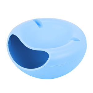 Portable Lazy Snack Bowl Plastic Double Layers Snack Storage Box Bowl Fruit Plate Bowl And Mobile Phone Bracket Chase Artifact