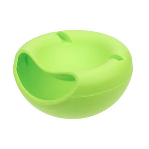 Portable Lazy Snack Bowl Plastic Double Layers Snack Storage Box Bowl Fruit Plate Bowl And Mobile Phone Bracket Chase Artifact