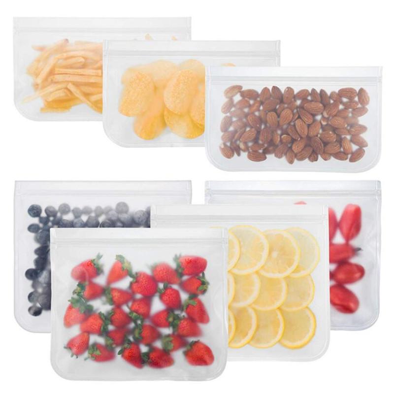 Portable Silicone Food Storage Bag Reusable Stand Up Zip Shut Bag Leakproof  Fresh Bag Food Storage Bag Fresh Wrap Ziplock Bag