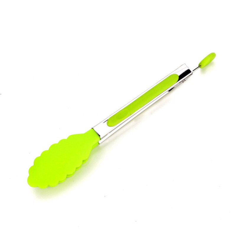 Portable Silicone Food Tong Stainless Steel Kitchen Tongs Silicone Non-slip Cooking Clip Clamp BBQ Salad Tools Grill Accessories