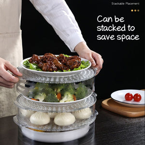 Transparent Stackable Food Insulation Vegetable Cover Dining Table Dustproof Anti-mosquito Leftover Food Cover